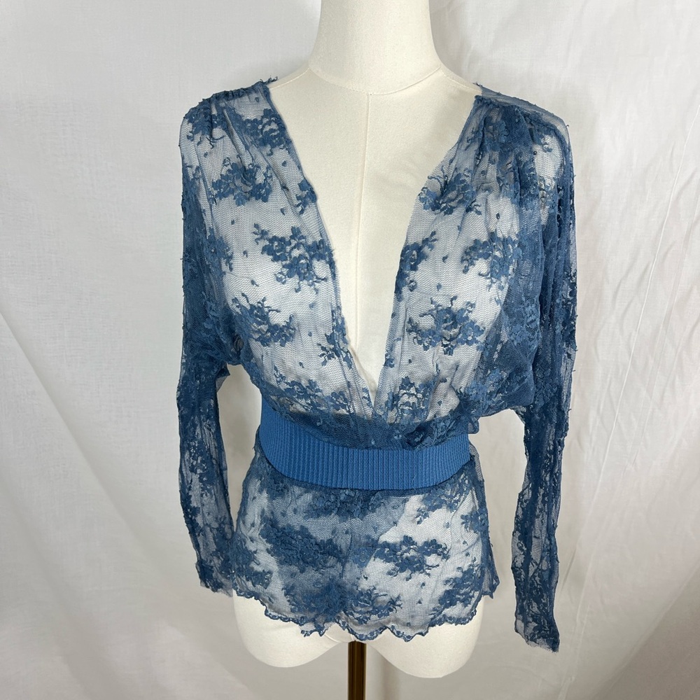 Anja Flint Elegant Blue Lace Top